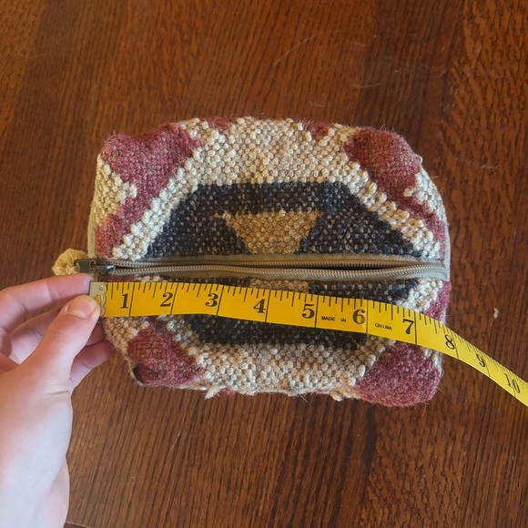 Lovestitch Woven boho Cosmetic Bag  - Red and Black with tassels - Picture 7 of 7